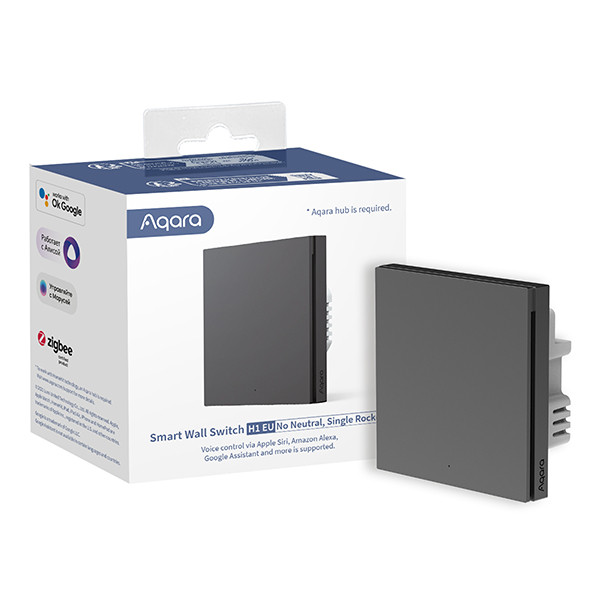 Aqara Inbouw schakelaar H1 | Zonder nuldraad | 1 knop | Zigbee | Grijs  LAQ00062 - 1