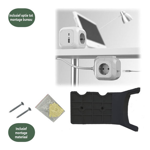 Stekkerblok 5-voudig | 1.4 meter | Incl. USB-A en USB-C | Zwart LBR00015 - 5