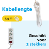 Stekkerdoos 3-voudig met schakelaar | 1.4 meter | Wit LBR00016 - 3