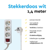 Stekkerdoos 3-voudig met schakelaar | 1.4 meter | Wit LBR00016 - 5
