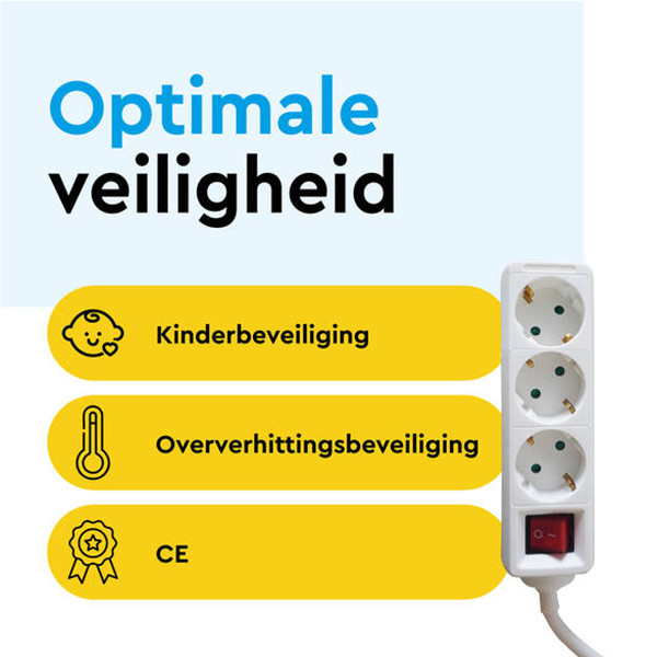 Stekkerdoos 3-voudig met schakelaar | 3 meter | Wit LBR00017 - 4