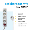Stekkerdoos 4-voudig met schakelaar | 1.4 meter | Wit LBR00020 - 5