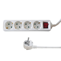 Stekkerdoos 4-voudig met schakelaar | 1.4 meter | Wit LBR00020