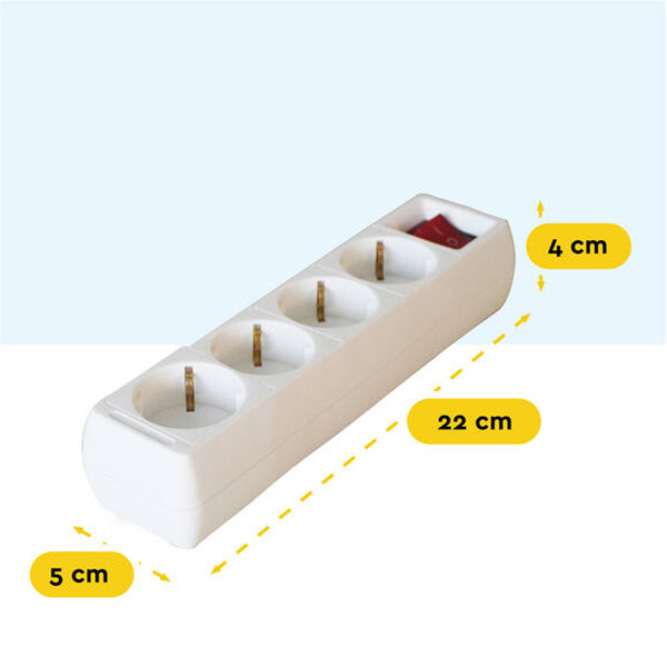 Stekkerdoos 4-voudig met schakelaar | 1.4 meter | Wit LBR00020 - 2