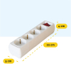 Stekkerdoos 4-voudig met schakelaar | 1.4 meter | Wit LBR00020 - 2
