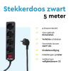Stekkerdoos 4-voudig met schakelaar | 5 meter | Zwart LBR00024 - 4