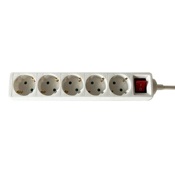 Stekkerdoos 5-voudig met schakelaar | 1.4 meter | Wit LBR00025 - 1