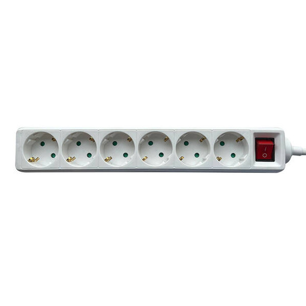 Stekkerdoos 6-voudig met schakelaar | 3 meter | Wit LBR00031 - 1