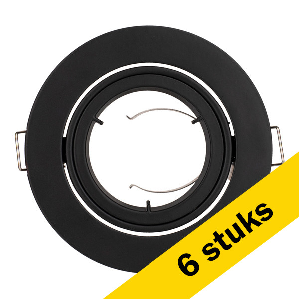 Bailey Aanbieding: 6x Bailey Inbouwarmatuur GU10 | Rond | Zwart | 80 mm | IP20  LBA00130 - 1
