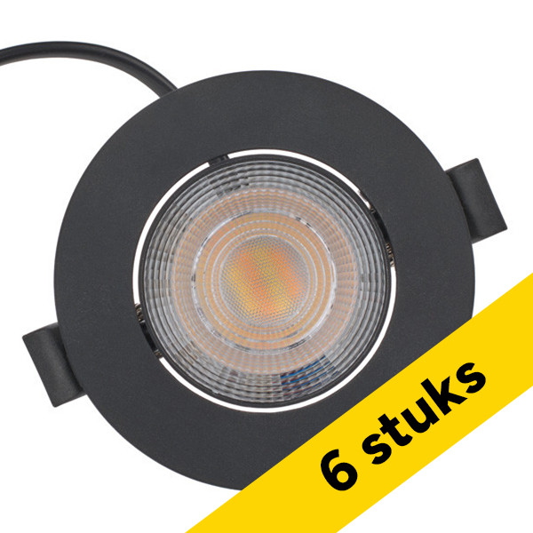 Aanbieding: 6x Bailey LED inbouwspot | 3000-4000-6500K | Zwart | IP20 | Dimbaar | 7W LBA00448 - 1