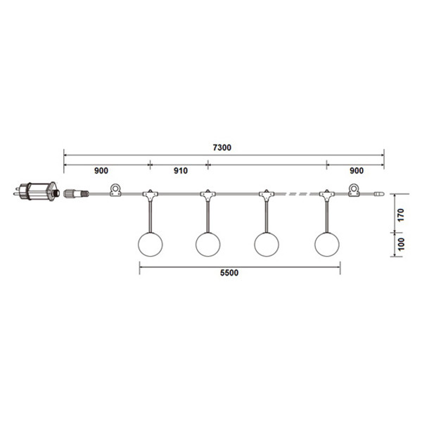 Bailey LED feestverlichting buiten | 7.3 meter | Globe G100 | Extra warm wit LBA00437 - 8
