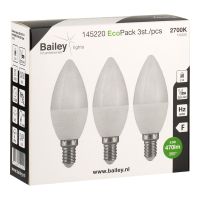 Bailey LED lamp E14 | Kaars C35 | Mat | 2700K | 5.5W (40W) | 3 stuks LBA00389