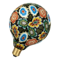 Bailey LED lamp E27 | Globe G125 | Bloemen | Zwart | 1900K | Dimbaar | 7W