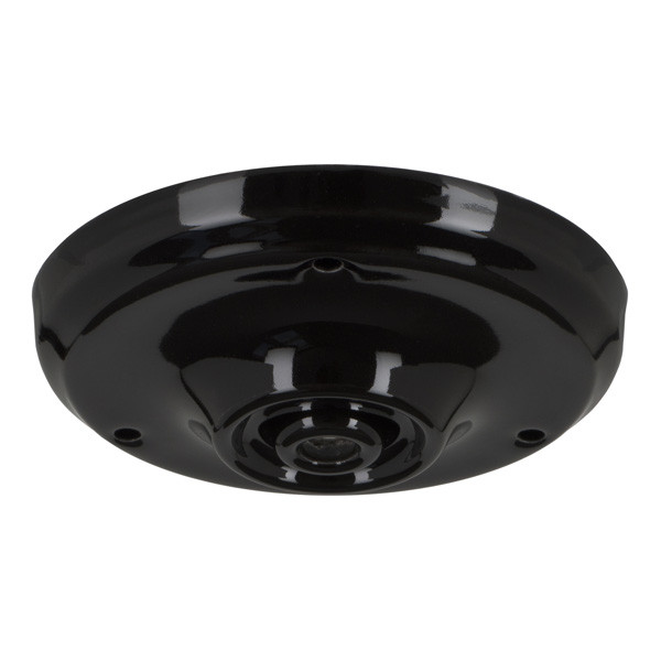 Bailey Plafondkap | Ø 10 cm | Rond | Porselein | Zwart  LBA00224 - 1