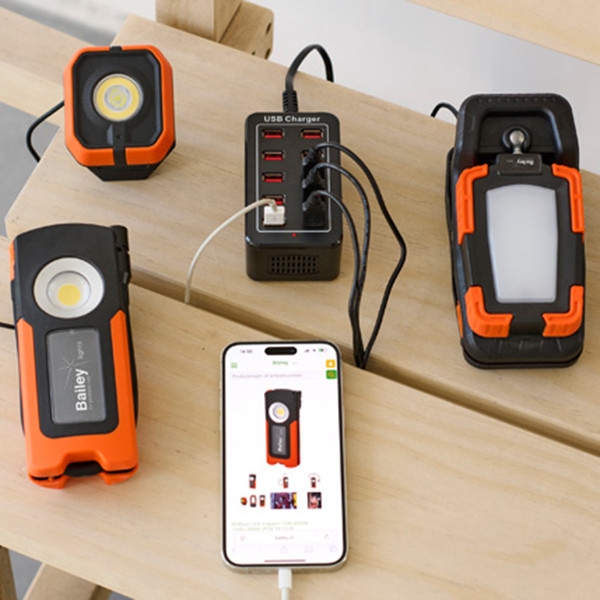 Bailey RoBust werklamp | USB-C oplaadbaar | Rood + 4000-8000K LBA00442 - 8