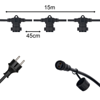 Bailey lichtsnoer buiten | 15 meter | E27 | 30 lampjes LBA00435