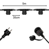 Bailey lichtsnoer koppelbaar | 5 meter | E27 | 10 lampjes LBA00431