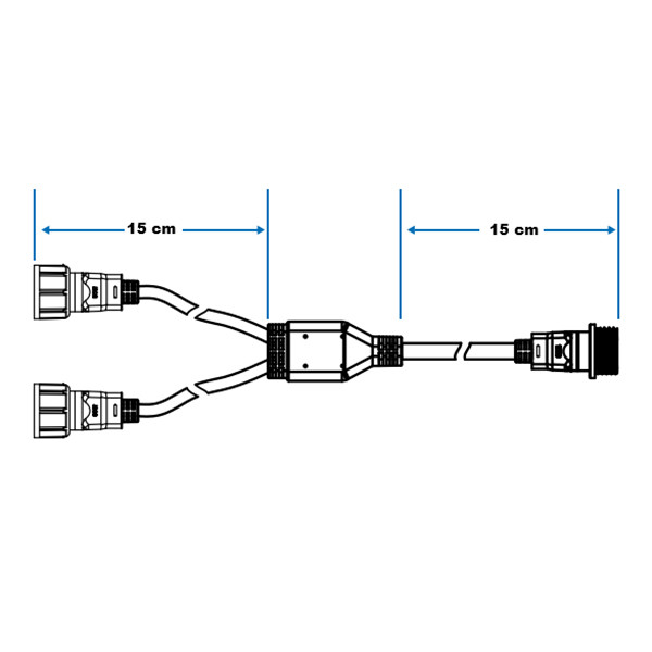 Bailey splitter 2-uitgangen (2Y) | Geschikt voor RoBust Rope Plus lichtslangen LBA00491 - 7