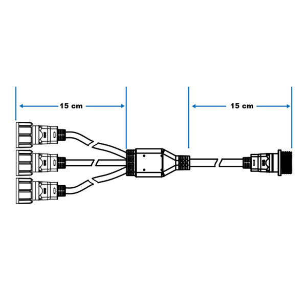 Bailey splitter 3-uitgangen (3Y) | Geschikt voor RoBust Rope Plus lichtslangen LBA00490 - 8