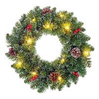 Kerstkrans Ø 35 cm | Creston | 10 lampjes op batterijen | Black Box Trees LBB00001
