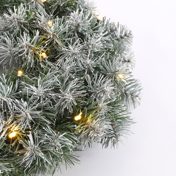 Kerstkrans Ø 35 cm | Norton | Besneeuwd | 10 lampjes op batterijen | Black Box Trees LBB00032 - 2