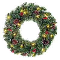 Black Box Trees Kerstkrans Ø 45 cm | Creston | 20 lampjes op batterijen | Black Box Trees  LBB00026