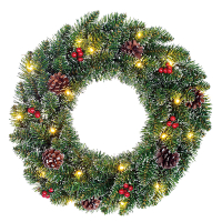 Kerstkrans Ø 45 cm | Creston | 20 lampjes op batterijen | Black Box Trees LBB00026