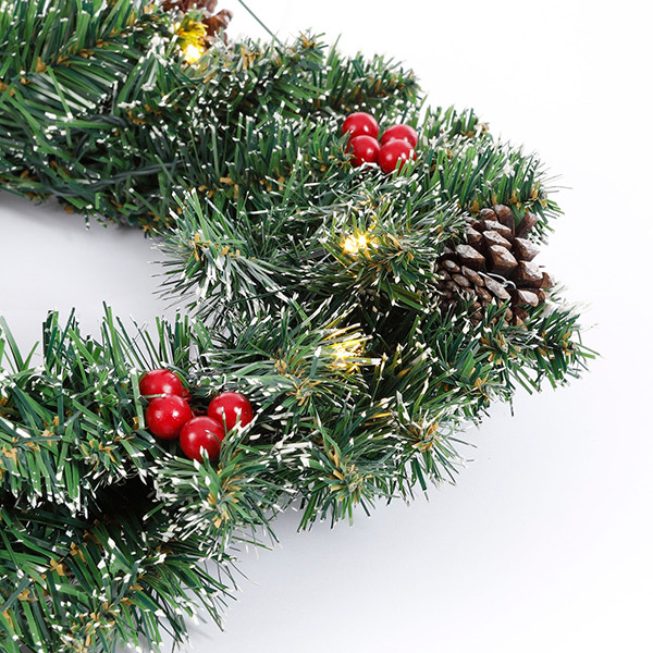 Kerstkrans Ø 45 cm | Creston | 20 lampjes op batterijen | Black Box Trees LBB00026 - 2