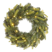 Kerstkrans Ø 45 cm | Grimshaw | 25 lampjes op batterijen | Black Box Trees LBB00228