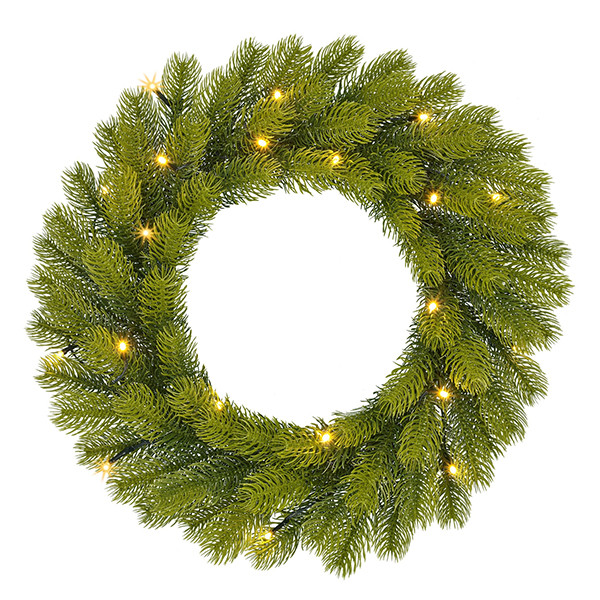 Kerstkrans Ø 45 cm | Nagoya | 20 lampjes op batterijen | Black Box Trees LBB00247 - 1