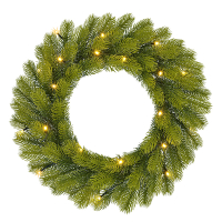 Kerstkrans Ø 45 cm | Nagoya | 20 lampjes op batterijen | Black Box Trees LBB00247