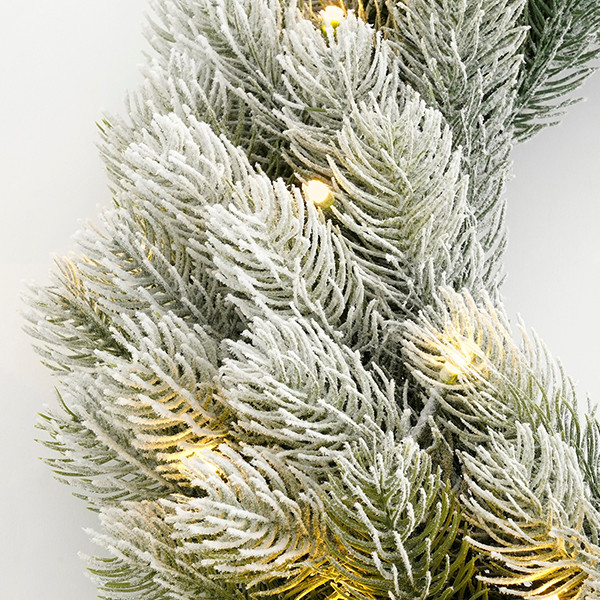 Kerstkrans Ø 45 cm | Nagoya | Besneeuwd | 20 lampjes op batterijen | Black Box Trees LBB00253 - 2