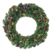 Black Box Trees Kerstkrans Ø 60 cm | Creston | 30 lampjes op batterijen | Black Box Trees  LBB00002