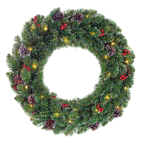 Kerstkrans Ø 60 cm | Creston | 30 lampjes op batterijen | Black Box Trees LBB00002