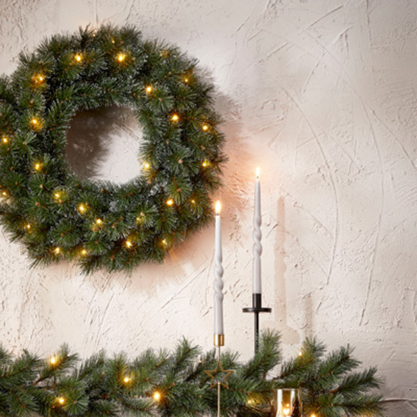 Black Box Trees Kerstkrans Ø 60 cm | Glendon | 30 lampjes op batterijen | Black Box Trees  LBB00004 - 3