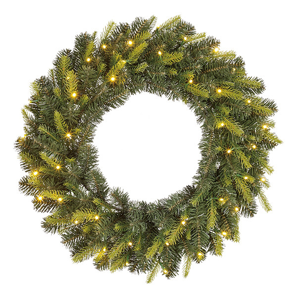 Kerstkrans Ø 60 cm | Grimshaw | 40 lampjes op batterijen | Black Box Trees LBB00229 - 1