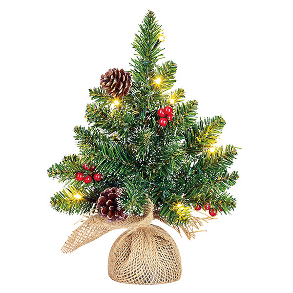 Kunstkerstboom 30 cm | Creston | 10 lampjes | 28 Tips | Black Box Trees LBB00125 - 1