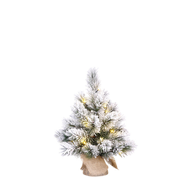 Kunstkerstboom 45 cm | Dinsmore | Besneeuwd | 10 lampjes | 32 Tips | Black Box Trees LBB00093 - 1