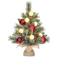 Kunstkerstboom 45 cm | Glendon | Besneeuwd | 8 lampjes | 36 Tips | Black Box Trees LBB00096