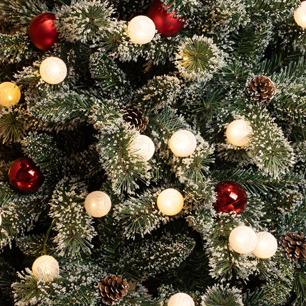 Kunstkerstboom 45 cm | Glendon | Besneeuwd | 8 lampjes | 36 Tips | Black Box Trees LBB00096 - 2