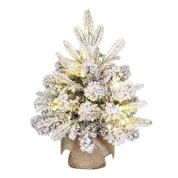 Kunstkerstboom 45 cm | Grimshaw | Besneeuwd | 20 lampjes | 35 Tips | Black Box Trees LBB00223