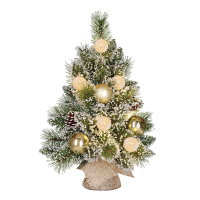 Kunstkerstboom 45 cm | Kaprun | Besneeuwd | 8 lampjes | 36 Tips | Black Box Trees LBB00243