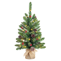 Kunstkerstboom 60 cm | Creston | 20 lampjes | 58 Tips | Black Box Trees LBB00092