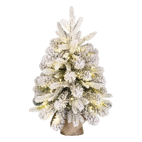 Kunstkerstboom 60 cm | Grimshaw | Besneeuwd | 40 lampjes | 56 Tips | Black Box Trees LBB00224