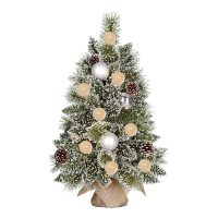 Kunstkerstboom 60 cm | Kaprun | Besneeuwd | 10 lampjes | 50 Tips | Black Box Trees LBB00238