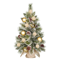 Kunstkerstboom 60 cm | Kaprun | Besneeuwd | 10 lampjes | 50 Tips | Black Box Trees LBB00244