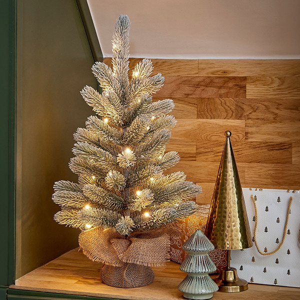 Kunstkerstboom 60 cm | Nagoya | Besneeuwd | 25 lampjes | 50 Tips | Black Box Trees LBB00258 - 4