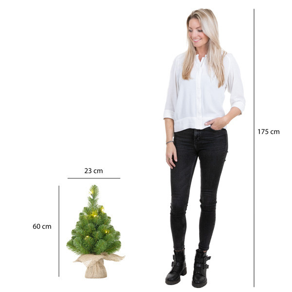 Kunstkerstboom 60 cm | Norton | 15 lampjes | 58 Tips | Black Box Trees LBB00102 - 4