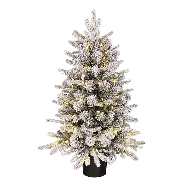 Kunstkerstboom 90 cm | Grimshaw | Besneeuwd | 50 lampjes | 120 Tips | Black Box Trees LBB00225 - 1