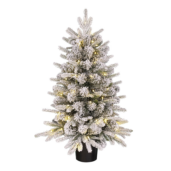 Kunstkerstboom 90 cm | Grimshaw | Besneeuwd | 50 lampjes | 120 Tips | Black Box Trees LBB00225 - 1